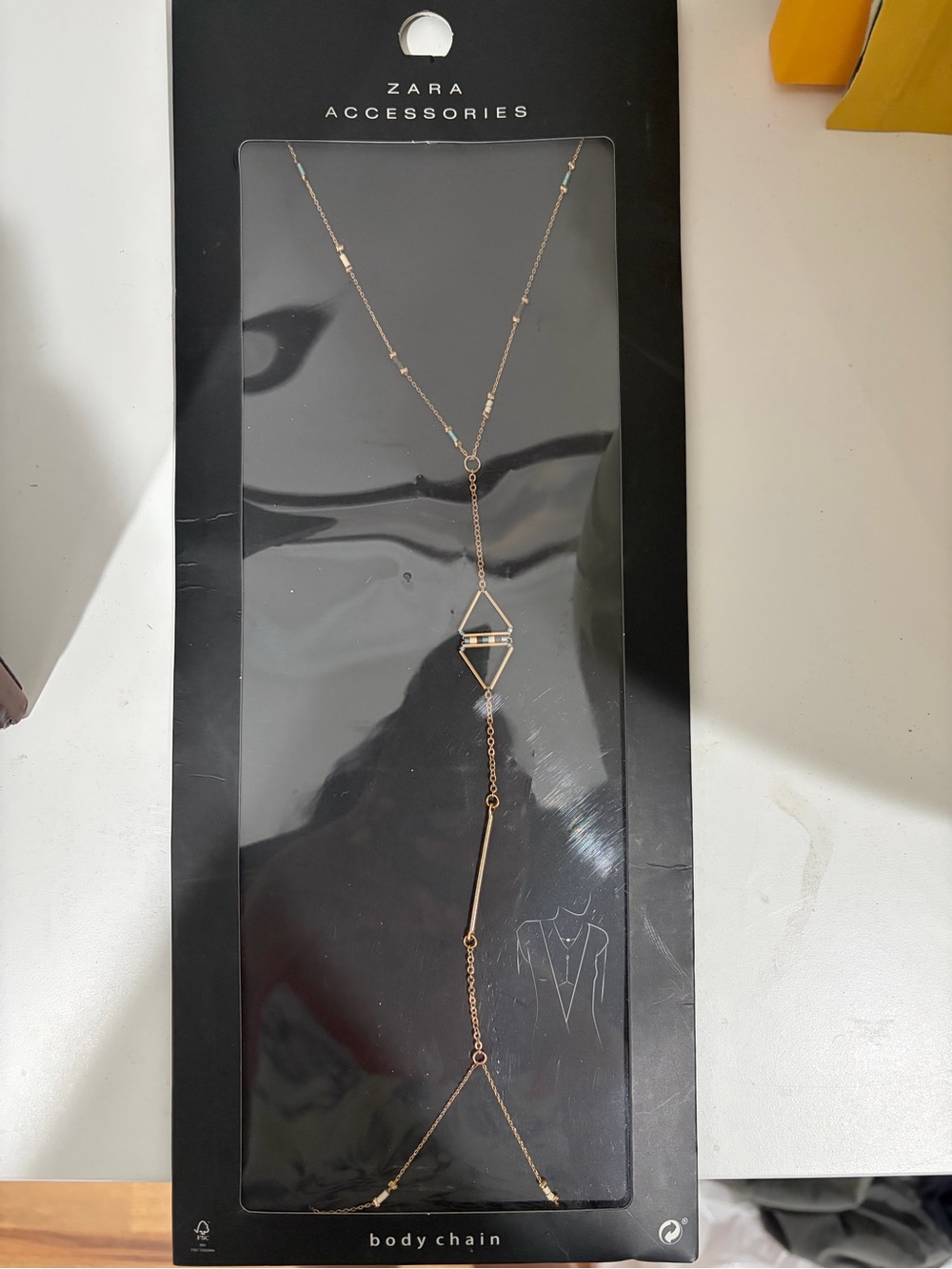 Zara rose gold geometric body chain